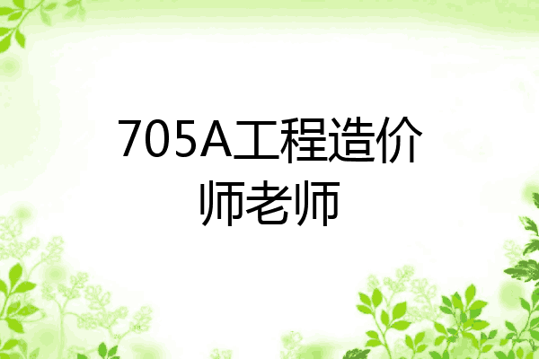 705A工程造价师老师