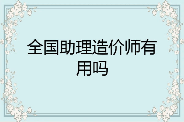 全国助理造价师有用吗
