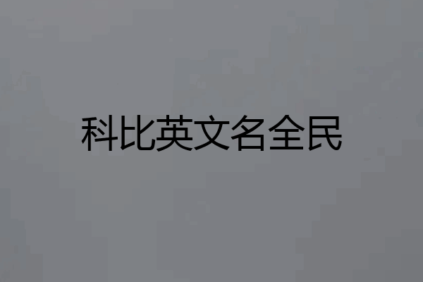 科比英文名全民