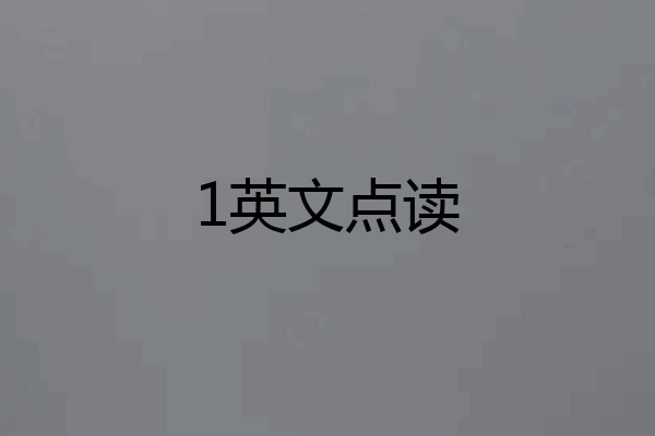 1英文点读
