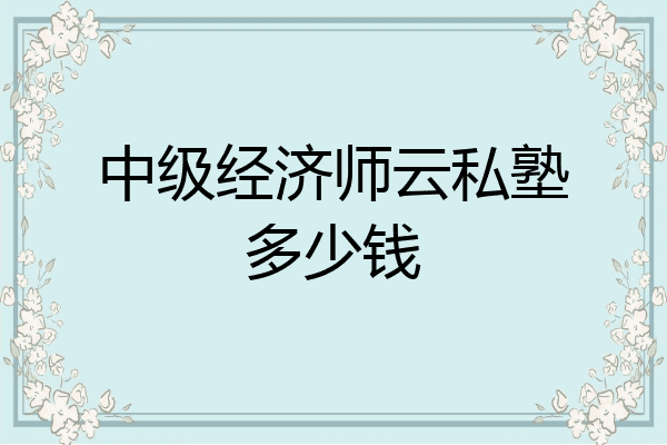 中级经济师云私塾多少钱