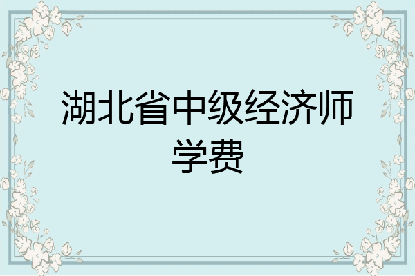 湖北省中级经济师学费