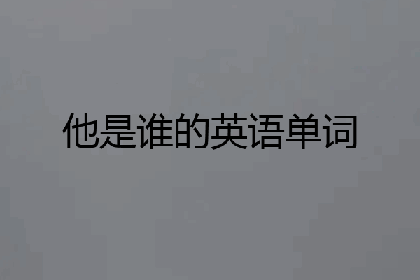 他是谁的英语单词
