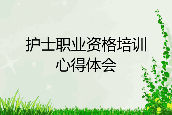 护士职业资格培训心得体会