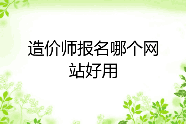造价师报名哪个网站好用