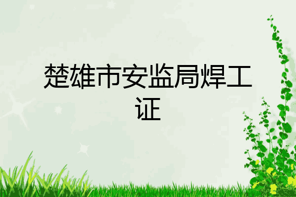 楚雄市安监局焊工证