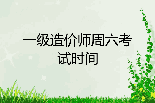 一级造价师周六考试时间