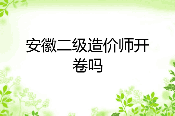 安徽二级造价师开卷吗