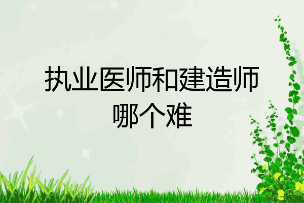 执业医师和建造师哪个难