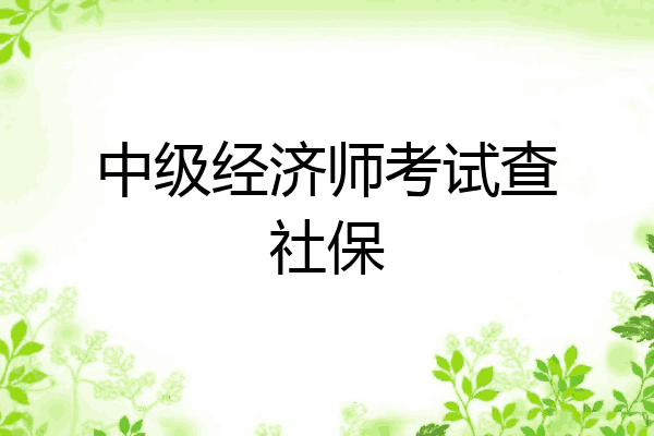 中级经济师考试查社保