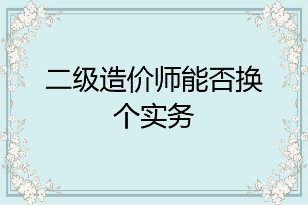 二级造价师能否换个实务