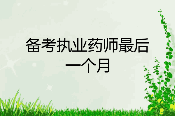 备考执业药师最后一个月