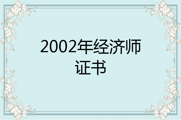 2002年经济师证书