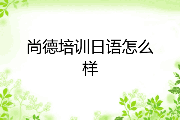 尚德培训日语怎么样