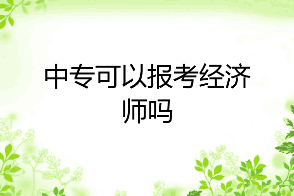 中专可以报考经济师吗