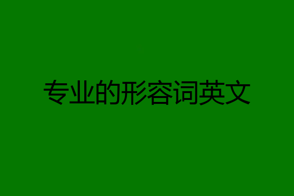 专业的形容词英文