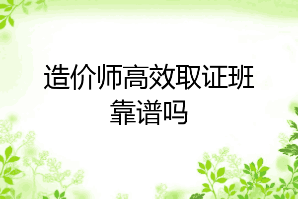 造价师高效取证班靠谱吗