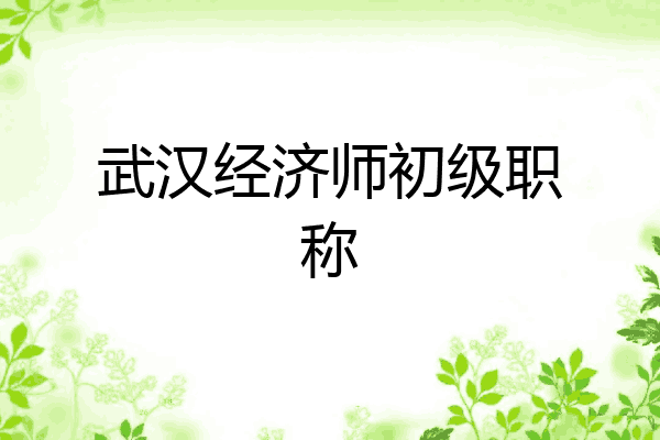 武汉经济师初级职称