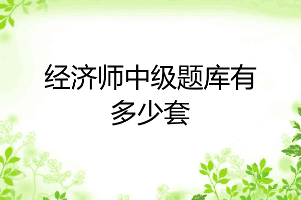 经济师中级题库有多少套