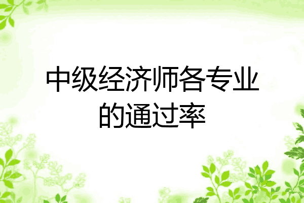 中级经济师各专业的通过率