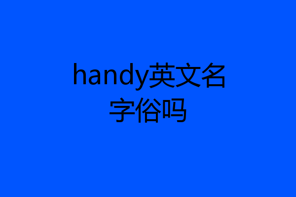 handy英文名字俗吗