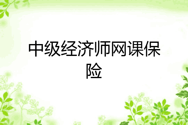 中级经济师网课保险