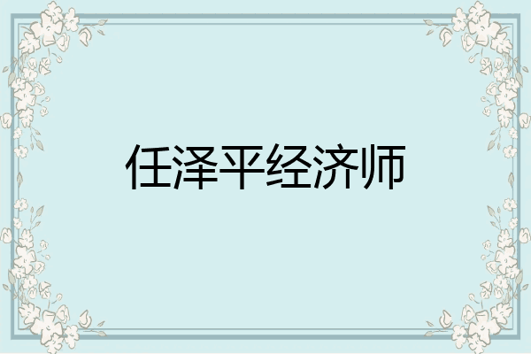 任泽平经济师