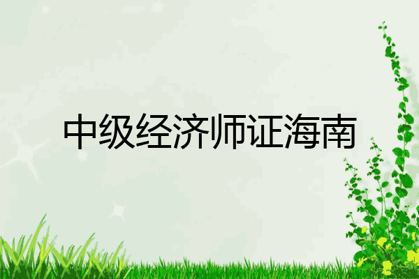中级经济师证海南