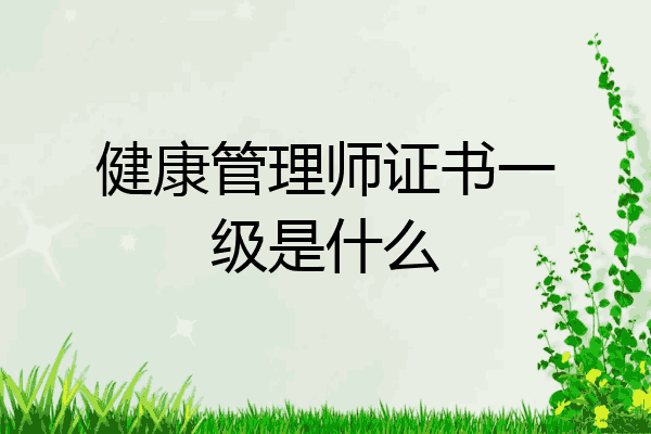 健康管理师证书一级是什么