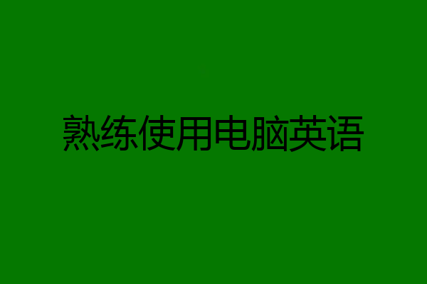 熟练使用电脑英语
