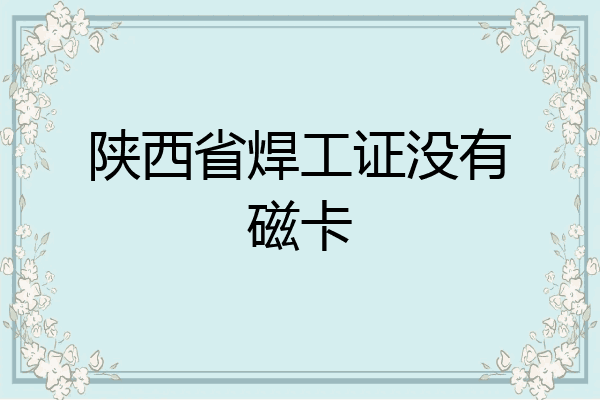 陕西省焊工证没有磁卡