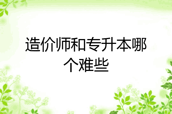 造价师和专升本哪个难些