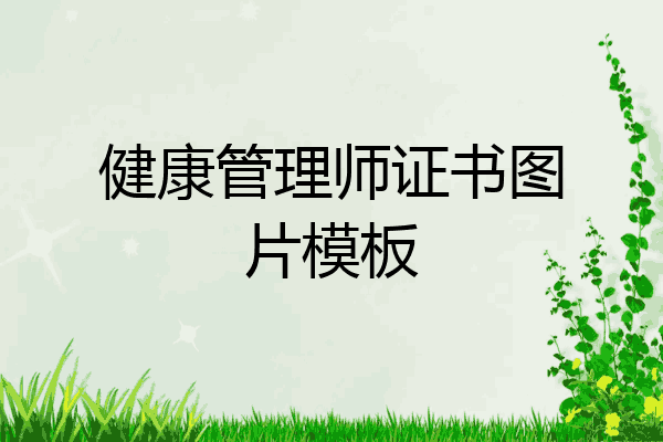 健康管理师证书图片模板