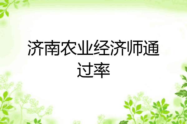 济南农业经济师通过率