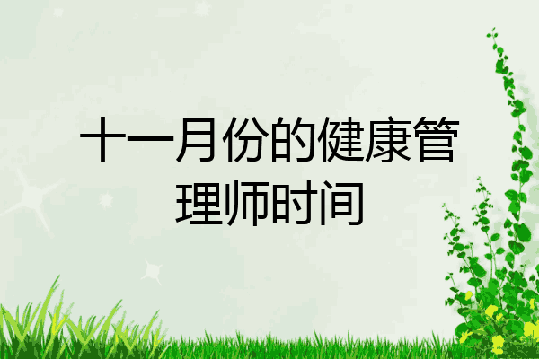 十一月份的健康管理师时间