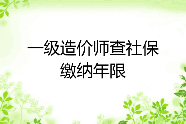 一级造价师查社保缴纳年限