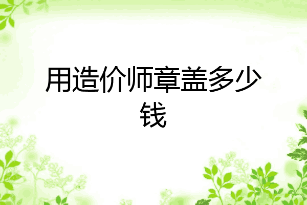 用造价师章盖多少钱