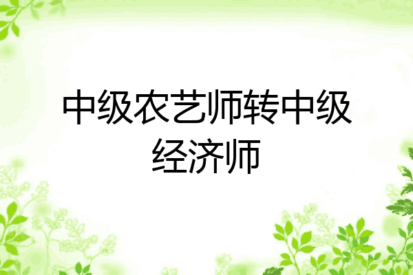中级农艺师转中级经济师