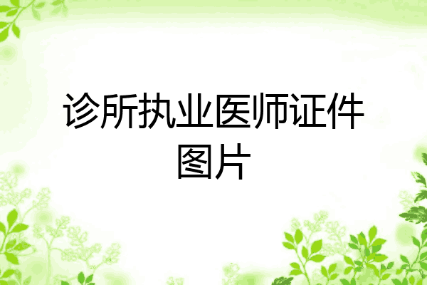 诊所执业医师证件图片