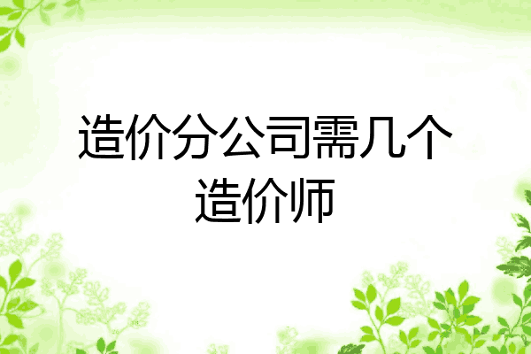 造价分公司需几个造价师