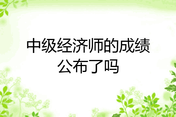 中级经济师的成绩公布了吗