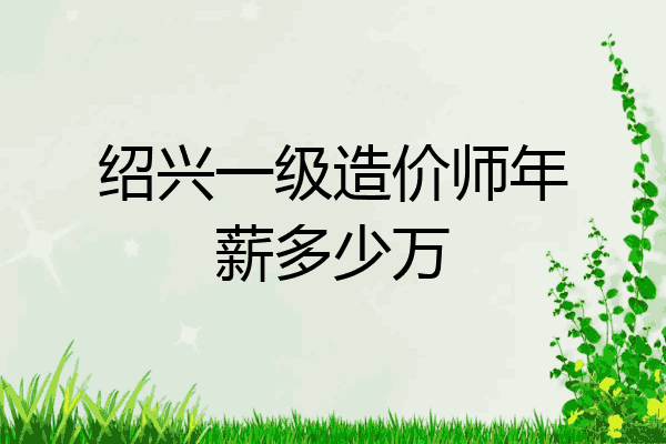 绍兴一级造价师年薪多少万