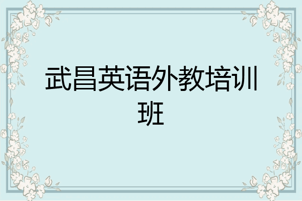 武昌英语外教培训班