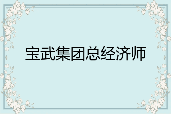 宝武集团总经济师
