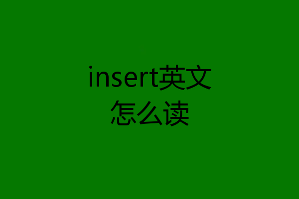 insert英文怎么读