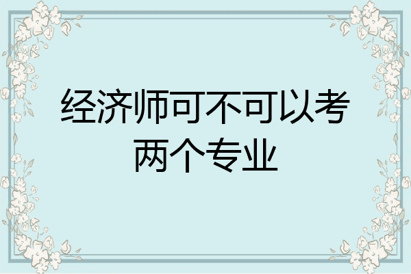 经济师可不可以考两个专业
