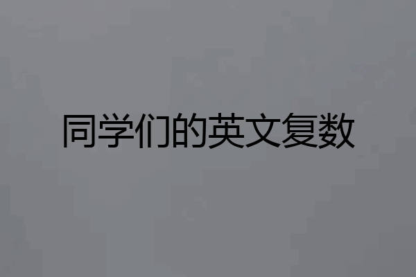 同学们的英文复数