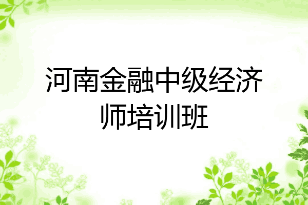 河南金融中级经济师培训班
