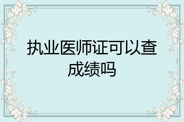 执业医师证可以查成绩吗