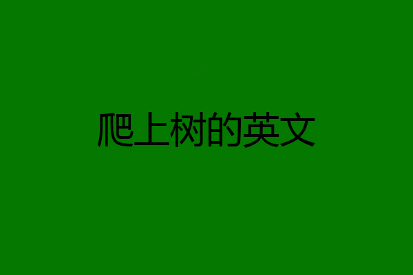 爬上树的英文